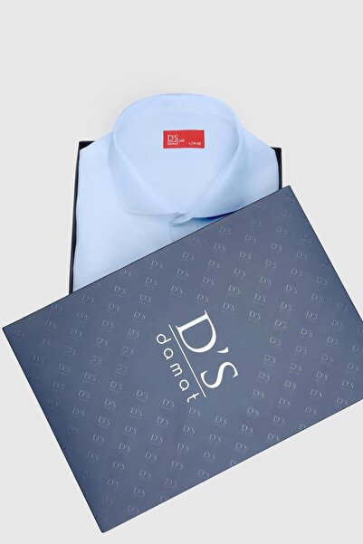 D'S Damat Damat Slim Fit Mavi Kutulu Gömlek