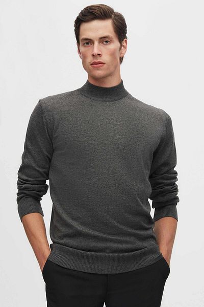 D'S Damat Anthrazit-baumwollmischung - Regular Fit Half Fisherman Knitwear Sweater