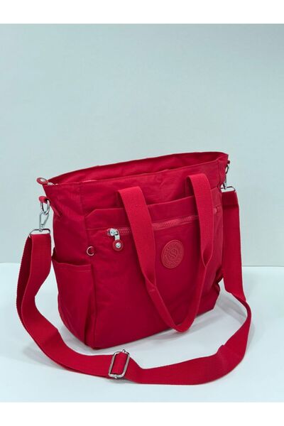 Sanmorris Women's Large Size Compartment Waterproof Crossbody Bag with Shoulder Strap Red Color