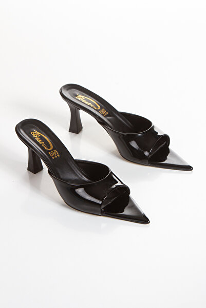 Best Group Women's Pointed Toe Tape Detailed Heeled Slippers Sandals