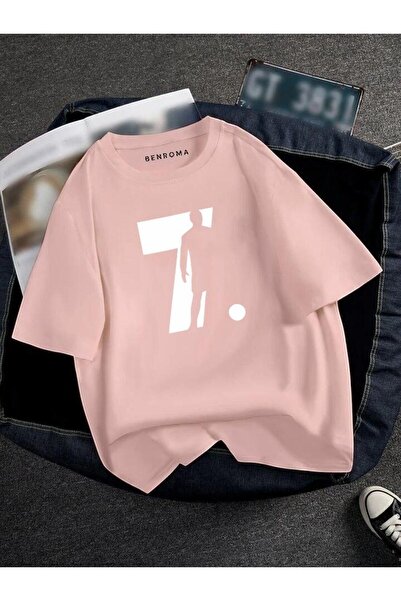 DM DOLCE MORE TRICOU UNISEX CU IMPRIMEU JUCĂTOR DE FOTBAL OVERSIZE CU IMPRIMEU