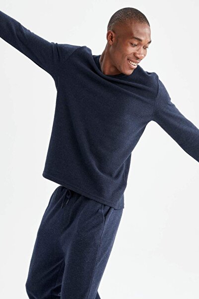 DeFacto Μακρυμάνικο μπλουζάκι με λαιμόκοψη Slim Fit S2822AZ21WN