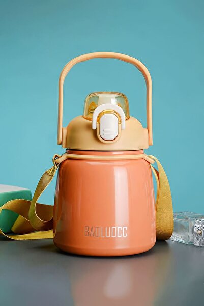 Weather Forecast 304 L Steel Orange 650 ml Water Bottle with Strap and Straw cin469tr