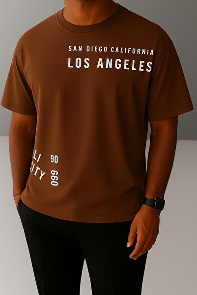 BENROMA TRIOU OVERSIZE UNISEX CU PRINT LOS ANGELES