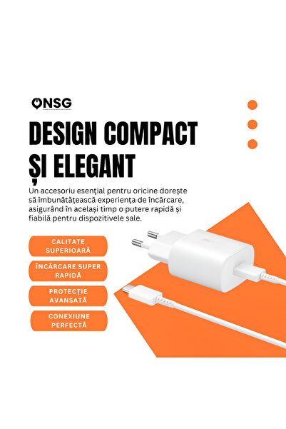 Samsung Incarcator Retea Original Samsung 25W EP-TA800EBE Cu Cablu USB-C La USB-C, Super Fast Charging
