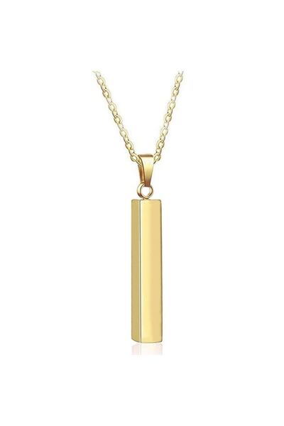 Chavin Gold Uzun Bar Çelik Kadın Erkek Kolye eb42sr