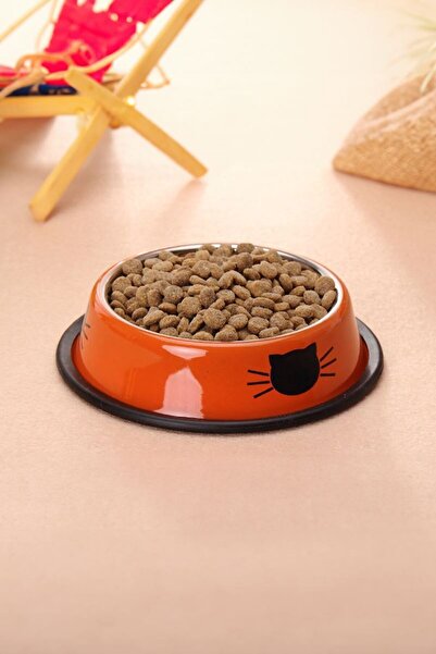 Weather Forecast Paslanmaz Çelik 180 ml Turuncu Kaymaz Taban Kedi Köpek Mama ...