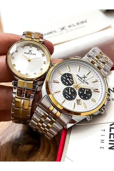 Daniel Klein Original 2 Years Warranty Steel Case Steel Cord Stainless Steel Darkening Lover's Couple Watch