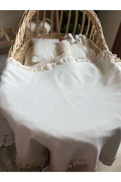 PURE BABY NATURA بطانية قميص دانتيل بطبقتين مقاس 70x80 سم