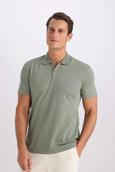 DeFacto Slim Fit Slim Fit κοντομάνικο βαμβακερό βασικό μπλουζάκι πόλο M6609AZ21SP