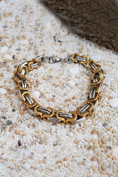 Chavin Thick King Model 8 mmGray Steel Men's Bracelet df14sr