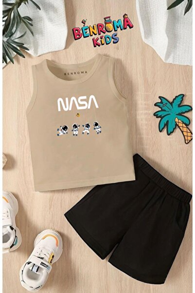 BENROMA Printed Shorts Tee Unisex Children's Set