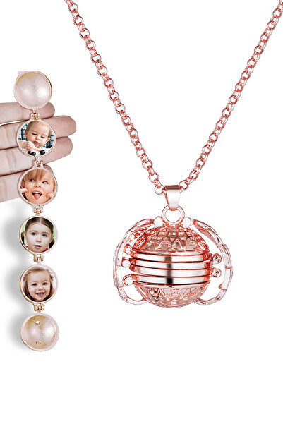 Chavin Rose içi Açılan 4 Resim Koyulan Kadın Kolye ef92rs