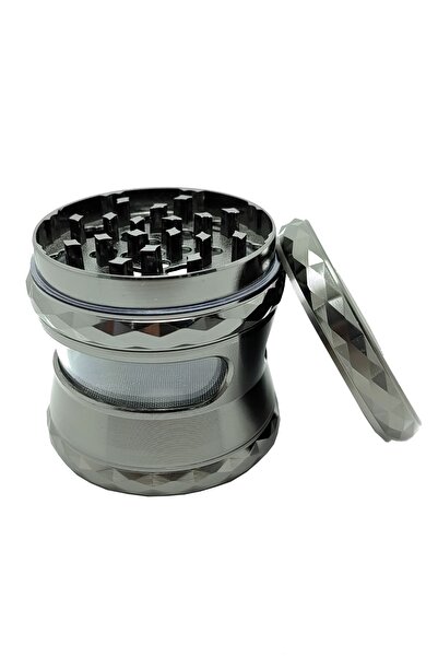 Falconetti 63 mm. Gri Pencereli Tütün Baharat Herbal Öğütücüsü Parçalayıcı rc...