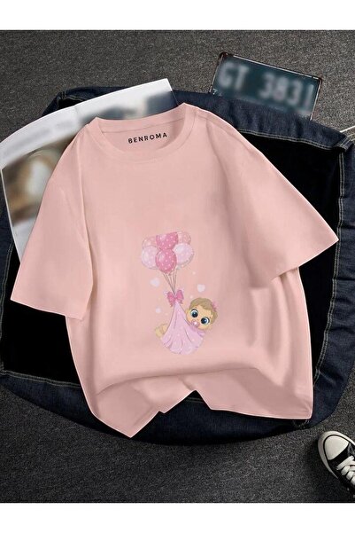 DM DOLCE MORE تي شيرت مطبوع عليه طفل حامل