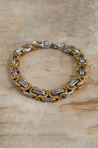 Chavin Thick King Model 8 mmGray Steel Men's Bracelet df14sr