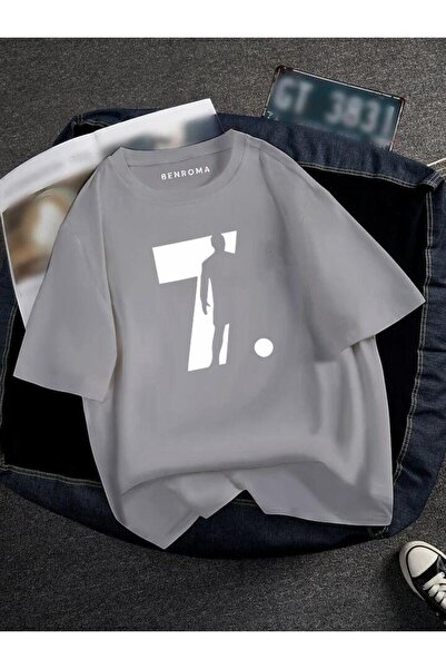 DM DOLCE MORE TRICOU UNISEX CU IMPRIMEU JUCĂTOR DE FOTBAL OVERSIZE CU IMPRIMEU