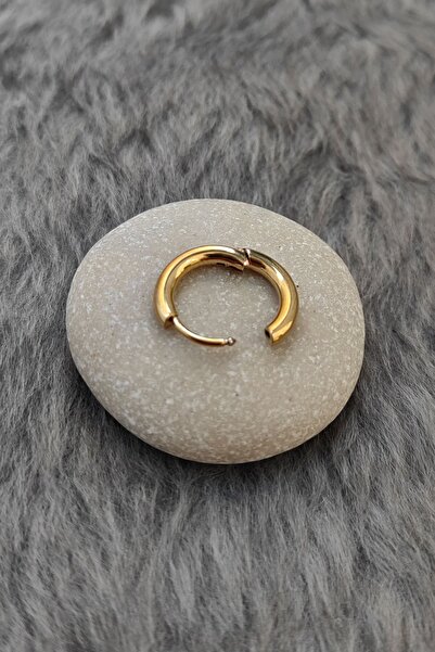 Chavin Çelik Gold 10 mm Tekli Küçük Unisex Halka Küpe et96sr