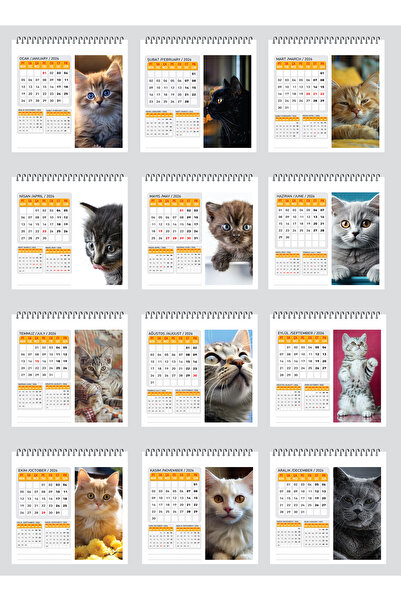 NATURELBASIM 2026 KEDİ MASA TAKVİMİ