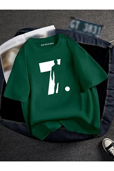 DM DOLCE MORE TRICOU UNISEX CU IMPRIMEU JUCĂTOR DE FOTBAL OVERSIZE CU IMPRIMEU