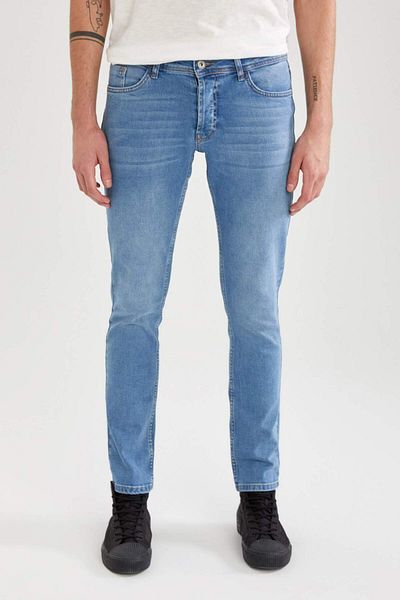 DeFacto Pedro Slim Fit, model îngust, talie normală, pantaloni de jeans cu picioare înguste T4010AZ21SP