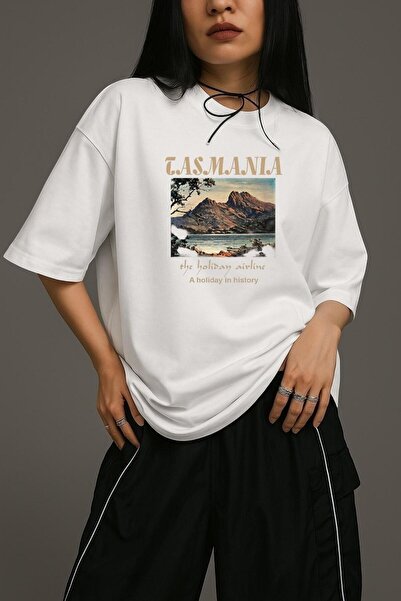 DM DOLCE MORE TRICOU OVERSIZE UNISEX CU PRINT TASMANIA