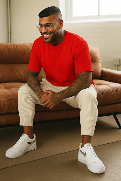 E-ROMA تي شيرت عادي كبير الحجم