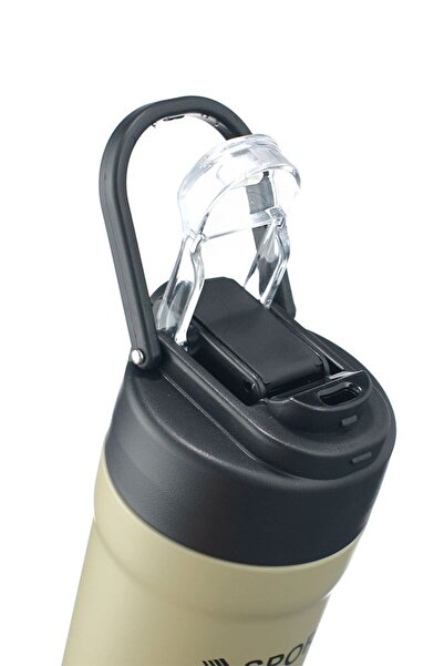 Weather Forecast 304 L Steel Cream 500 ml Double Drinking Thermos Coffee Water Bottle Flask with Straw Cin482By