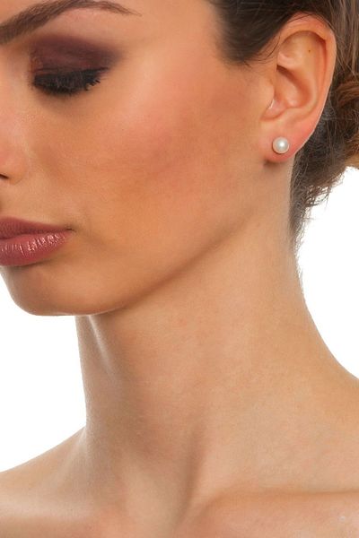 Chavin Women's 6-7 mm Real Pearl Steel Earrings Ce86-7