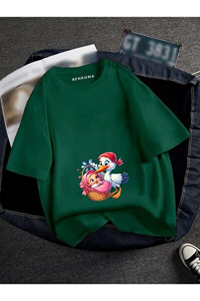 BENROMA TRUDNA DEVOJKA U KOLICJU NA T-SHIRTU SA ŠTAMPOM