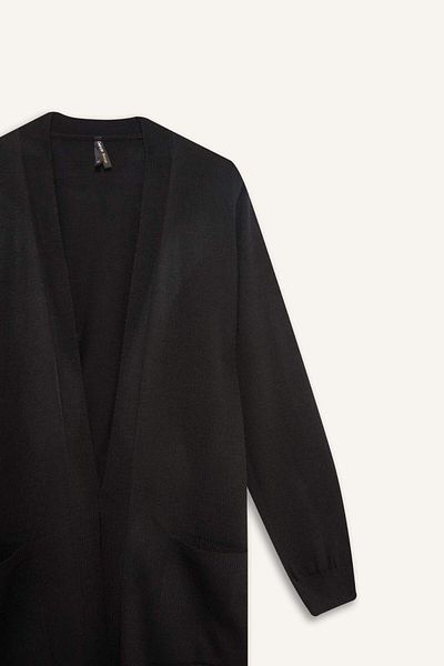DeFacto Long Basic Knitwear Cardigan - Regular Fit and Pocket Detail