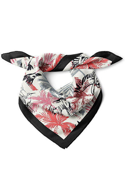 nehir eşarp Papağan Cenneti Doğa Temalı Desen Fular Bandana 50x50 Cm