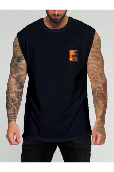 E-ROMA Αμάνικο μπλουζάκι με στάμπα Beach Summer