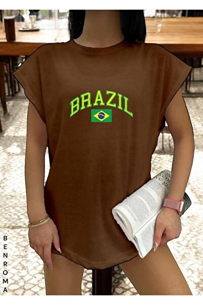 E-ROMA Αμάνικο μπλουζάκι με στάμπα