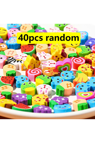 Choice 40 قطعة ممحاة صغيرة لطيفة على شكل كعكة وفواكه وحيوانات كرتونية، أدوات مكتبية، هدايا للأطفال...