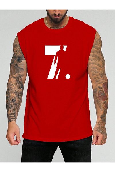 BENROMA 1 T-Shirt Gift for Purchases of 6 or More in Cart - Football Player Printed Sleeveless T-Shirt