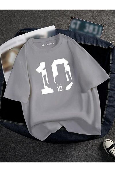 BENROMA 1 T-Shirt Gift for Purchases of 6 or More in the Cart - Oversized Football Player Printed Unisex T-Shirt Printed