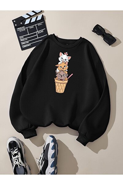 DM DOLCE MORE Hanorac unisex pentru copii, cu 3 fire, din bumbac pieptănat, c...