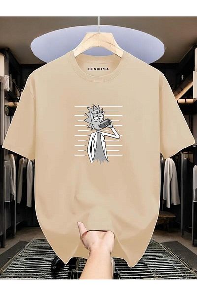 BENROMA 1 tricou este un cadou pentru achiziții de 6 și mai sus în coș - Tricou oversize cu imprimeu pentru bărbați