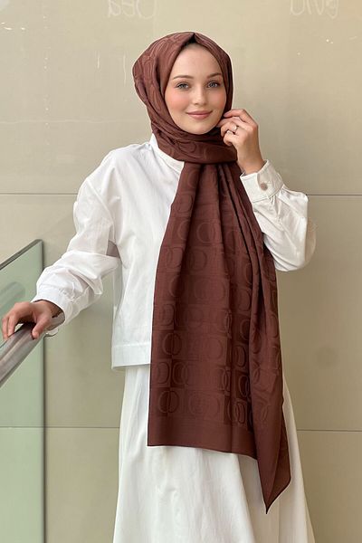 Imannoor İmannoor 3001 Checkerboard Pattern Naia Cotton Shawl