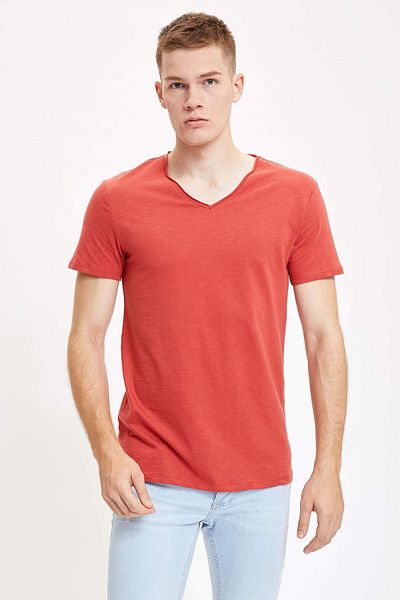 DeFacto Slim Fit V Neck Basic Short Sleeve T-Shirt M4791Az20Sp