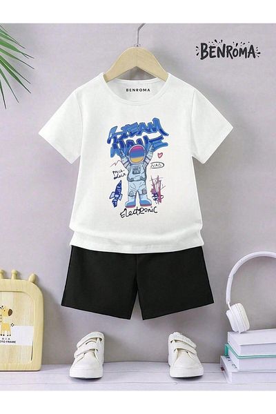 BENROMA Unisex Kids Shorts Set - Character Printed