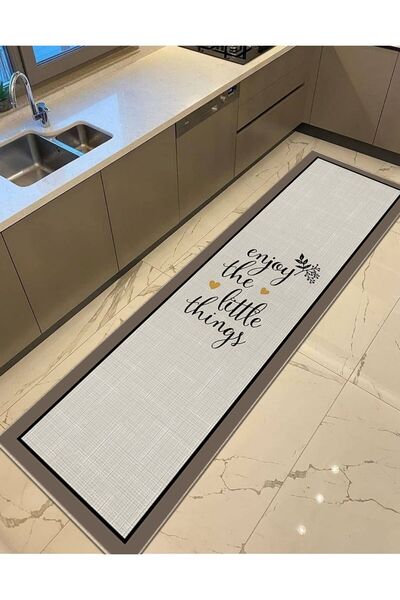 Enjoy - Digital Printing, Thin, Anti-Slip, Woven Base, Bamboo, Kitchen Rug, Bathroom Set, Dowry
