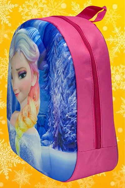 Uniquerrs 2-6 Yaş Anaokulu Kreş Prenses Elsa Karakterli 3D Baskılı Sırt Çantası ve Okul Çantası
