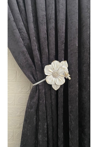 Helezoni Curtain Accessory Polyester Sleeve Curtain Holder Flower Model Premium Curtain Iron 1 Piece