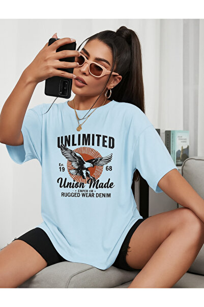 E-ROMA Μπλουζάκι με απεριόριστο εμπριμέ Oversize