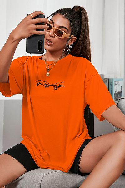 BENROMA 1 Product Is a Gift for Purchases of 6 or More Hand Printed Oversize White T-Shirt