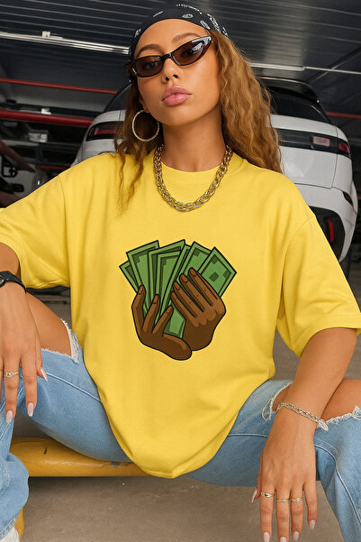 E-ROMA Μπλουζάκι Unisex Μαύρο Oversize με στάμπα