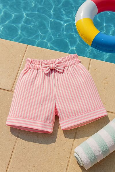 ESİLA KİDS Girl's Straw Hat and Shorts Set – Summer Stylish Combination 2-6 Years