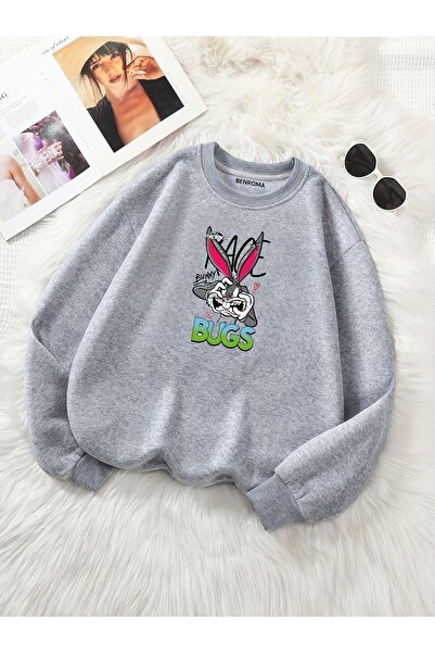 DM DOLCE MORE سترة رياضية للأطفال بياقة دائرية مطبوعة بنقش الحشرات مصنوعة من ...